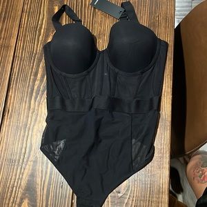 DKNY sheers strapless bodysuit